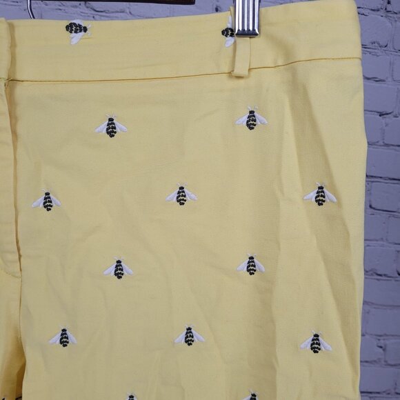 Talbots Yellow Embroidered Bees Curvy High Rise Cropped Pants 18W (37x25) - Picture 11 of 15